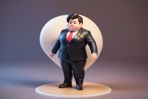 사진 뚱뚱한 소년 만화 캐릭터 스타일링 애니메이션 스타일 뚱뚱한 벽지 배경 모델 캐릭터 렌더링