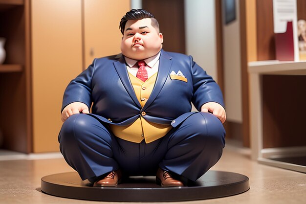 Photo fat boy cartoon character styling anime style fat wallpaper background model character rendering