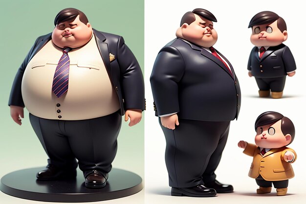 Fat Boy Cartoon Character Styling Anime Style Fat Wallpaper Background Model Character Rendering