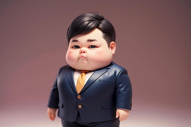 Fat Boy Cartoon Character Styling Anime Style Fat Wallpaper Background Model Character Rendering