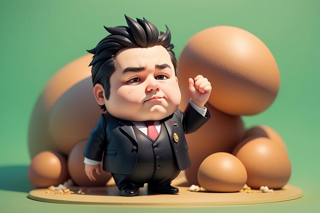 Fat Boy Cartoon Character Styling Anime Style Fat Wallpaper Background Model Character Rendering