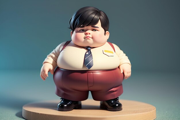 Fat Boy Cartoon Character Styling Anime Style Fat Wallpaper Background Model Character Rendering