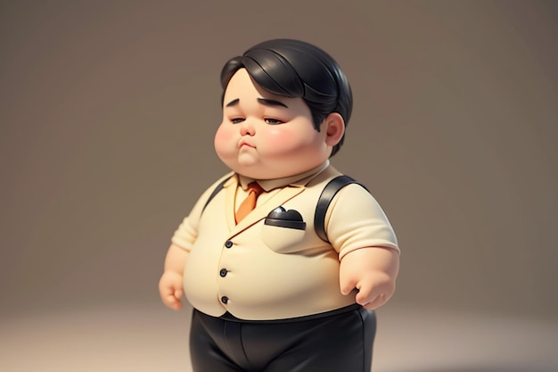 Fat Boy Cartoon Character Styling Anime Style Fat Wallpaper Background Model Character Rendering