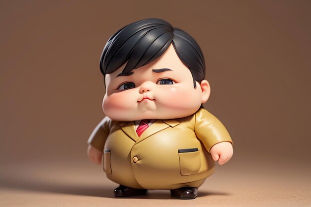 Foto fat boy cartoon character styling anime style fat wallpaper background model character rendering