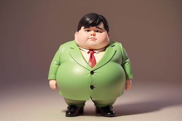 Photo fat boy cartoon character styling anime style fat wallpaper background model character rendering