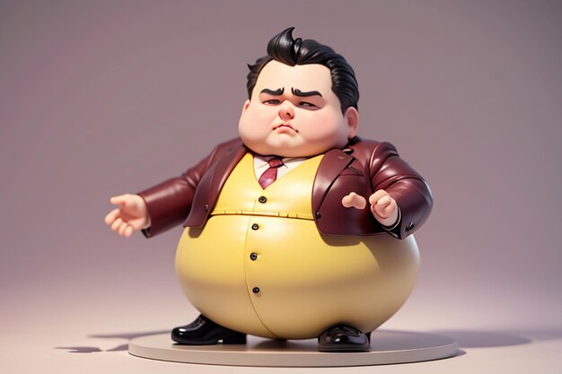 Fat Boy Cartoon Character Styling Anime Style Fat Wallpaper Background Model Character Rendering