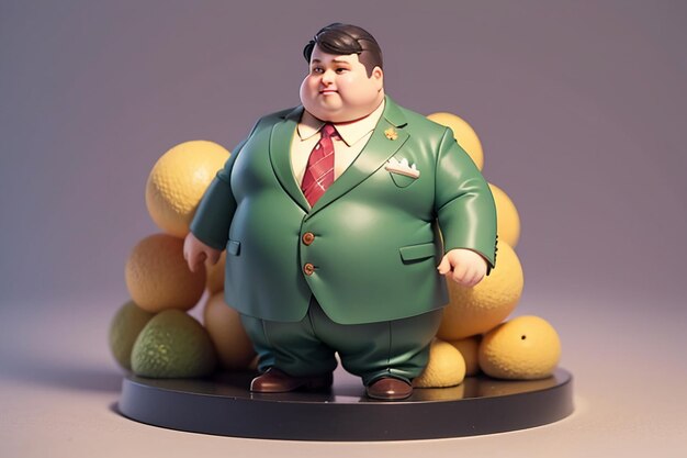 Fat Boy Cartoon Character Styling Anime Style Fat Wallpaper Background Model Character Rendering