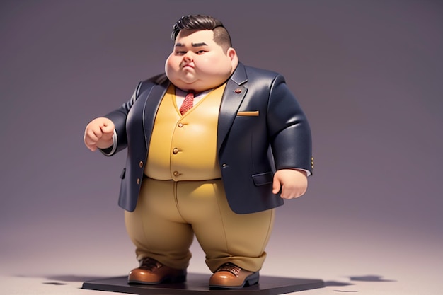 Толстый мальчик, стиль персонажа из мультфильма, стиль аниме, толстые обои, фон, модель, рендеринг персонажей
