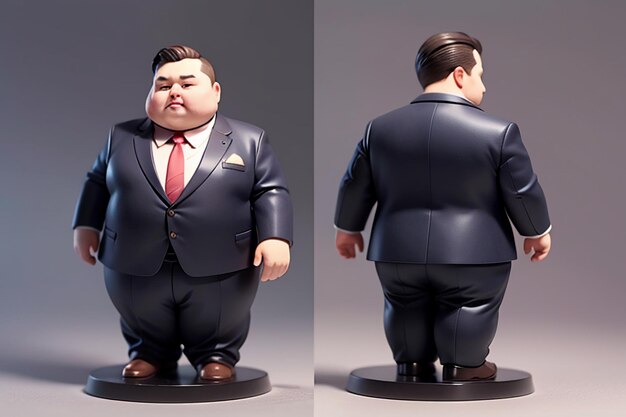 Fat Boy Cartoon Character Styling Anime Style Fat Wallpaper Background Model Character Rendering