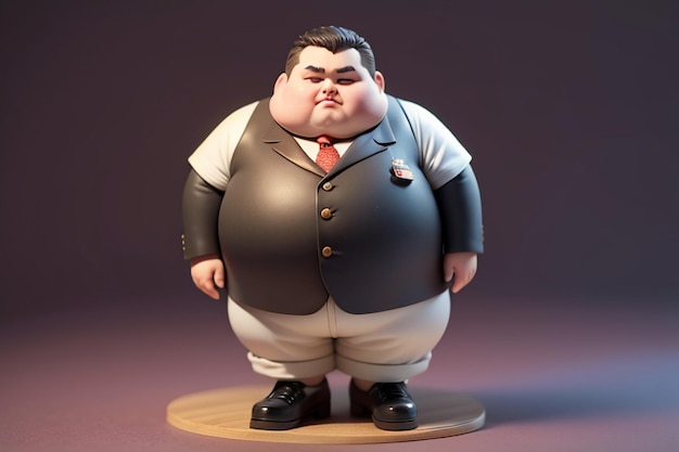 Photo fat boy cartoon character styling anime style fat wallpaper background model character rendering