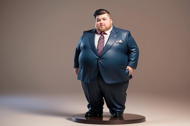 Fat Boy Cartoon Character Styling Anime Style Fat Wallpaper Background Model Character Rendering