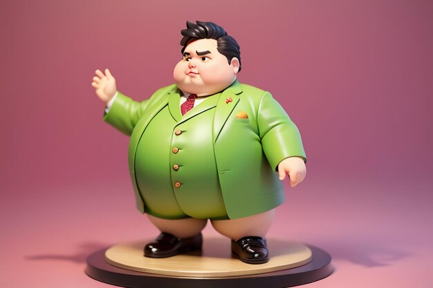 Photo fat boy cartoon character styling anime style fat wallpaper background model character rendering