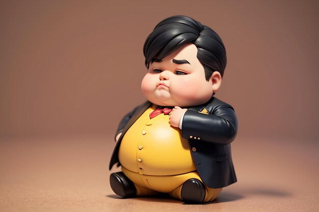 Fat boy cartoon character styling anime style fat wallpaper background model character rendering