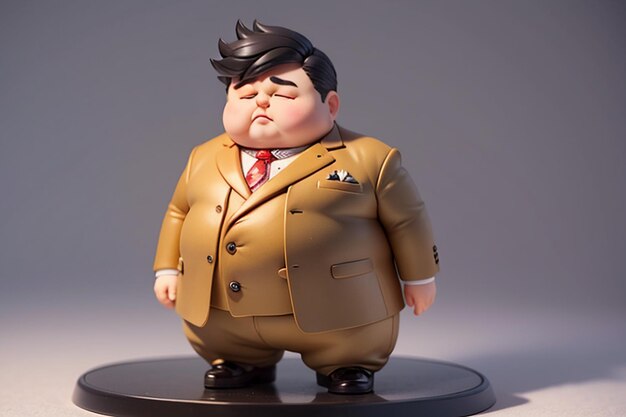 Fat boy cartoon character styling anime style fat wallpaper background model character rendering