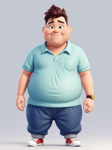 Fat Boy Cartoon Character Styling behang