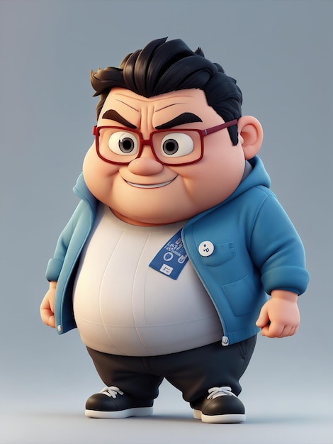 Photo fat boy cartoon character styling wallpaper