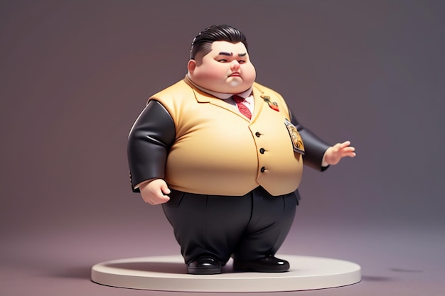 Fat Boy stripfiguur Styling Anime stijl Vet Wallpaper Achtergrond Model Karakter Rendering