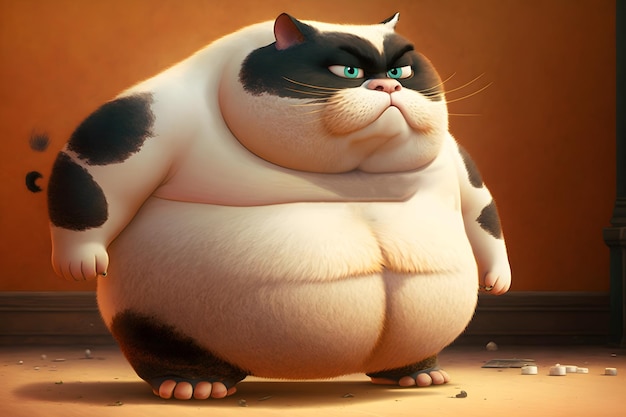 Photo fat cartoon cat