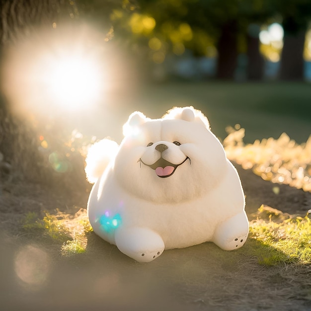 Fat dog isolated on whitefat dog isolated on white background AI generated