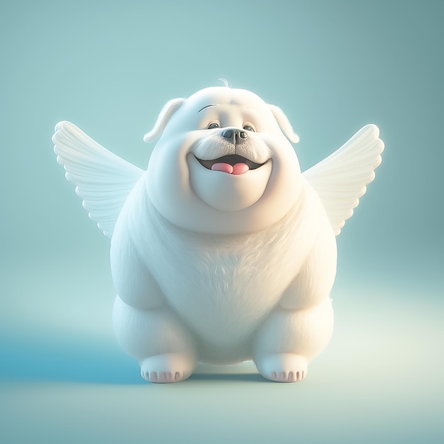 白い背景に分離された太った犬 AI 生成された白い背景に分離された太った犬