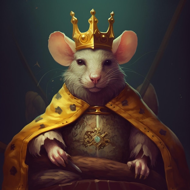 King of a rat in royal robe and crown on throne. AI generative illustration  22972663 Stock Photo at Vecteezy