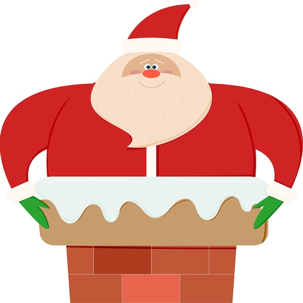 fat Santa trying to enter in house by chimney