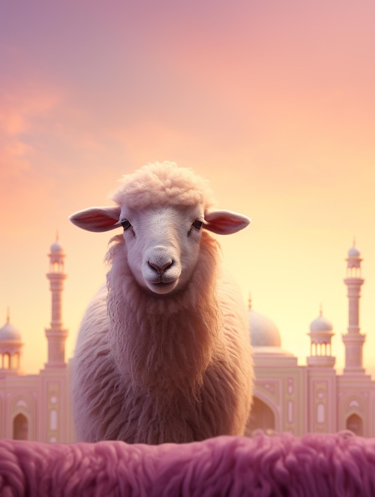 Fat tailed sheep in arabic eid al adha night