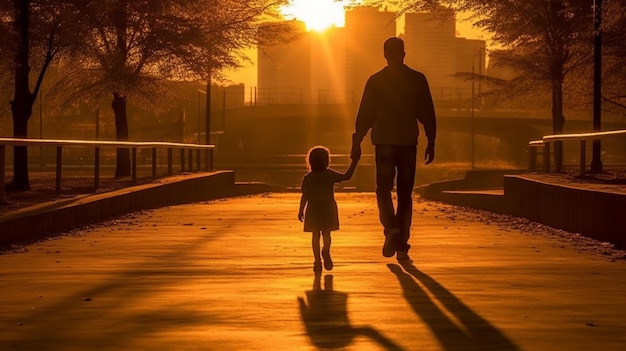 Father and Child Holding Hands