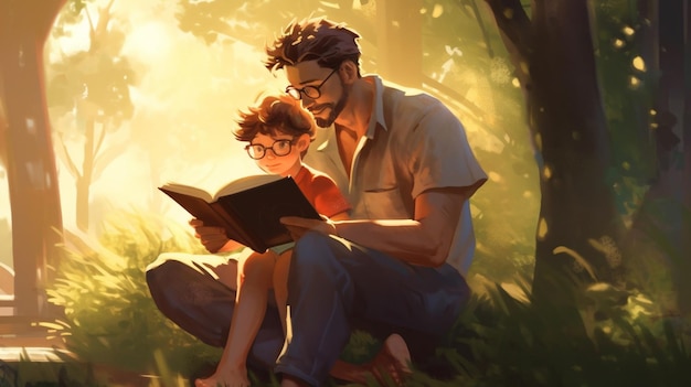 A Father and Child in Nature039s 포옹