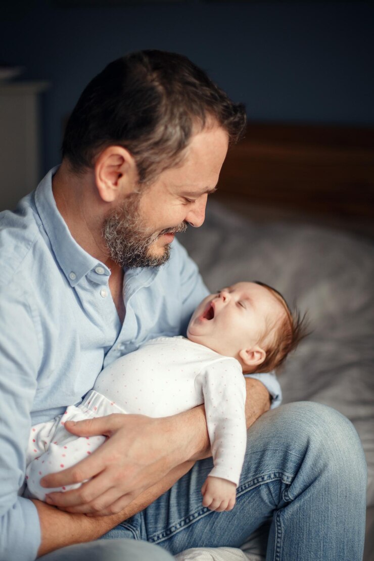 Photo father and daughter baby