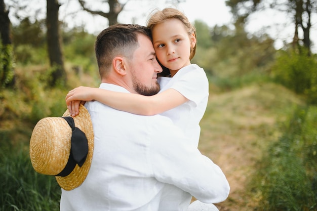 Father and daughter in nature