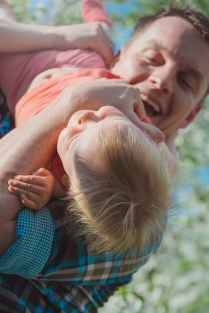 Father and daughter playing.