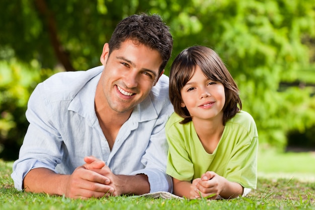 Father and his son lying down