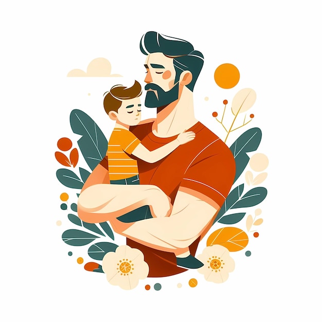 Photo father holding baby fathers day concept