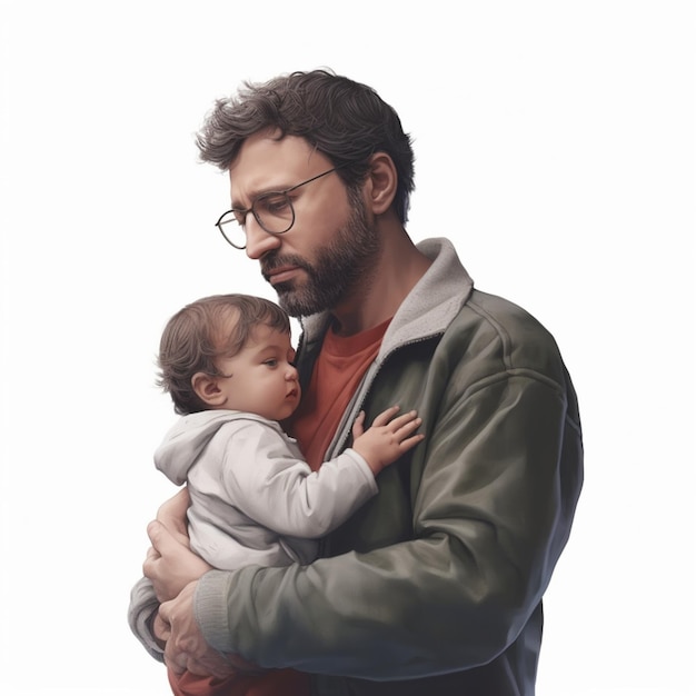 Father holding a baby in his arms