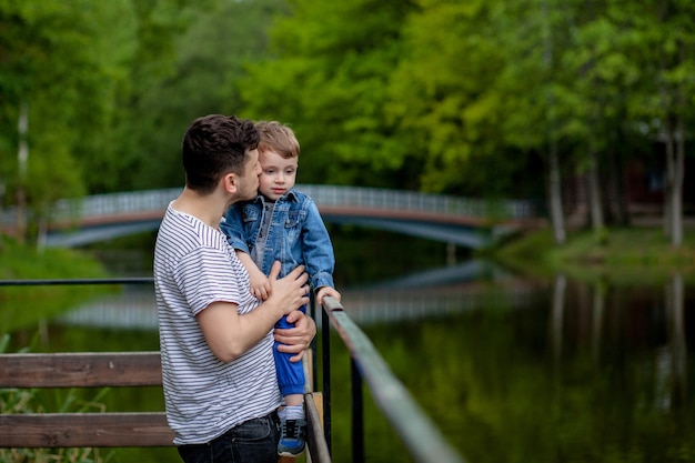 Father holding his son in his arms