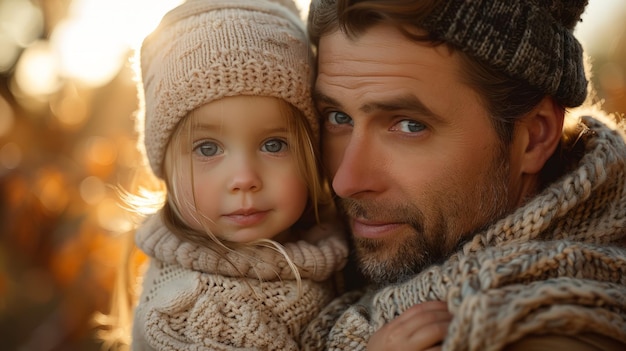 Father Holding Toddler Daughter Lovingly