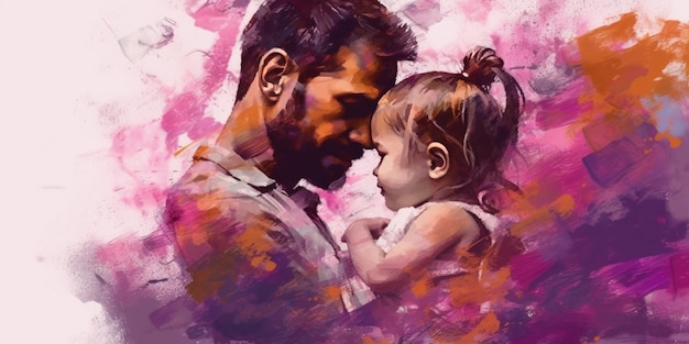 Foto padre amore figlia ai generativa