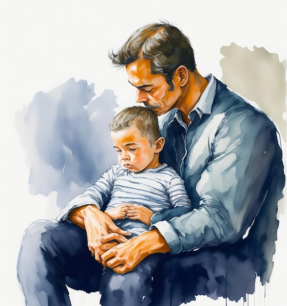 Father love towards his child illustration