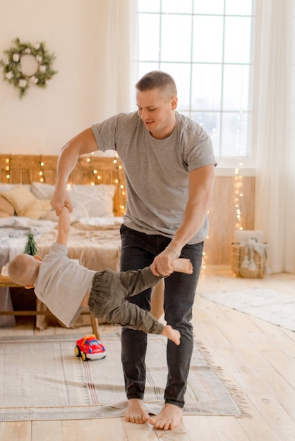 Father playing with his son