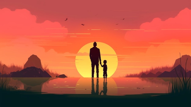 Father's day background illustration Generative AI