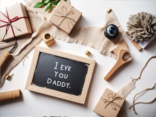 Photo father's day concept diy handmade father's day gift