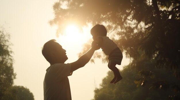 Father's Day Father with his child Generative ai