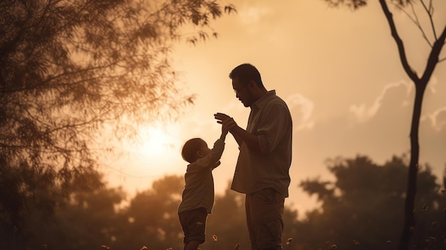 Father's Day Father with his child Generative ai