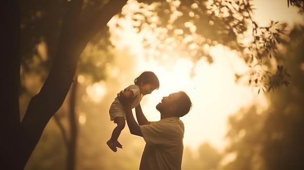 Father's Day Father with his child Generative ai