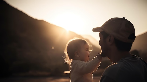 Father's Day Father with his child Generative ai