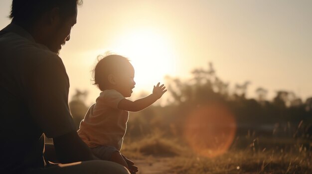 Father's Day Father with his child Generative ai