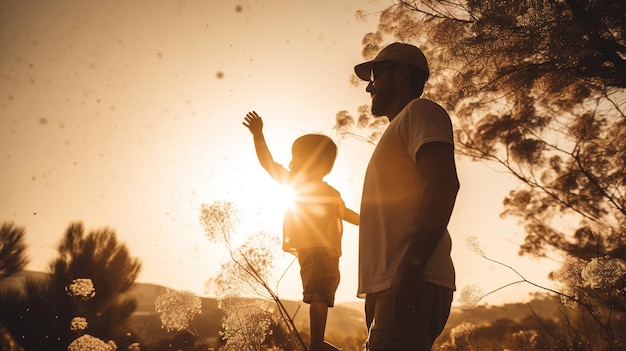 Father's Day Father with his child Generative ai