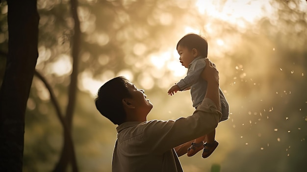 Father's Day Father with his child Generative ai