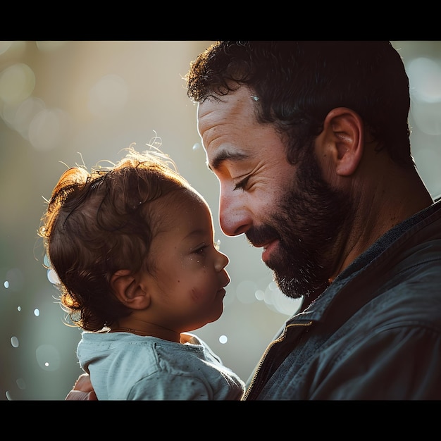 Foto fondo di saluto per la festa del padre padre con fondo di bambino